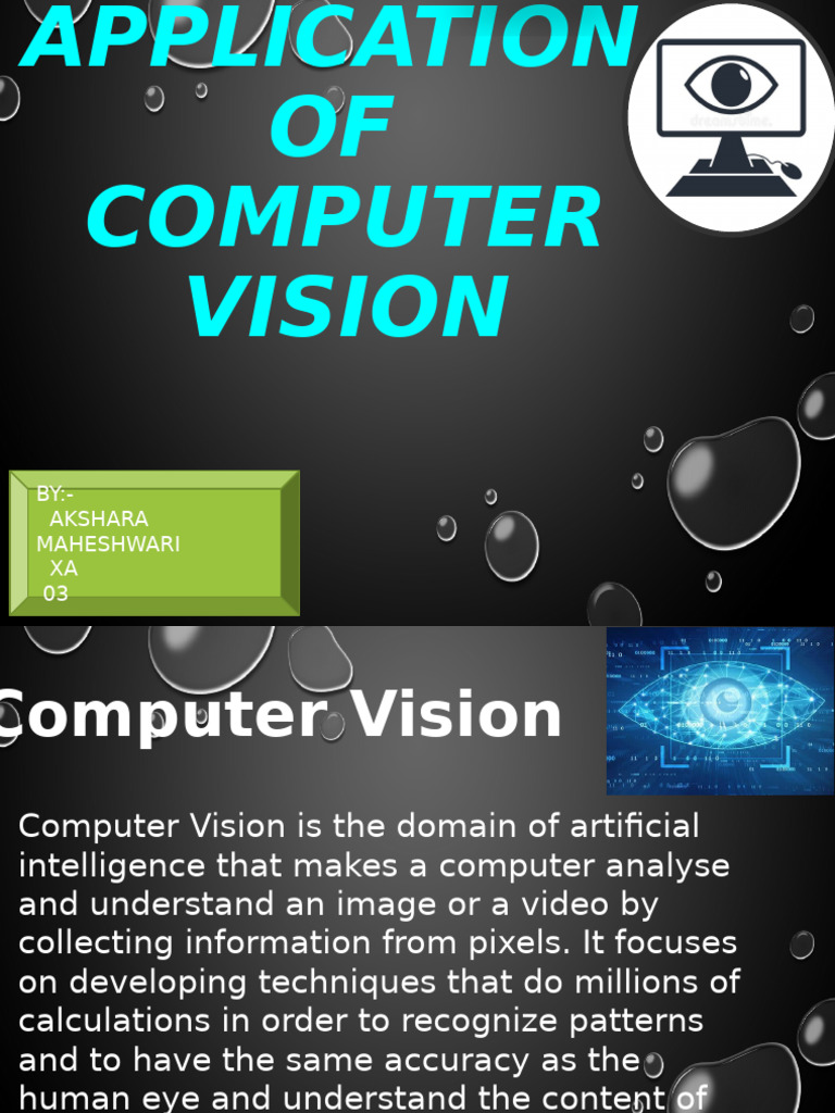 Application of CV by Akshara M. Xa | PDF | Computer Vision | Traffic