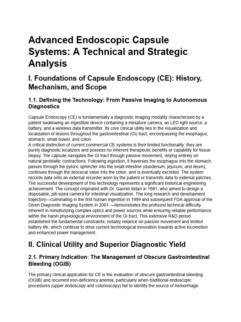 Advanced Capsule Endoscopy Analysis | PDF | Gastrointestinal Tract ...