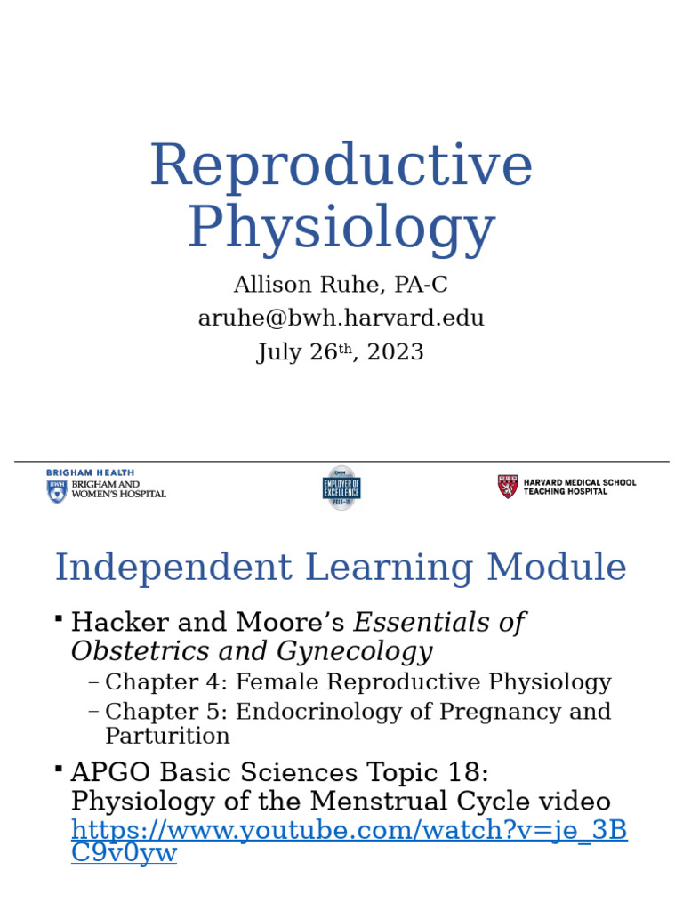 Female Reproductive Physiology Overview | PDF | Menstrual Cycle ...