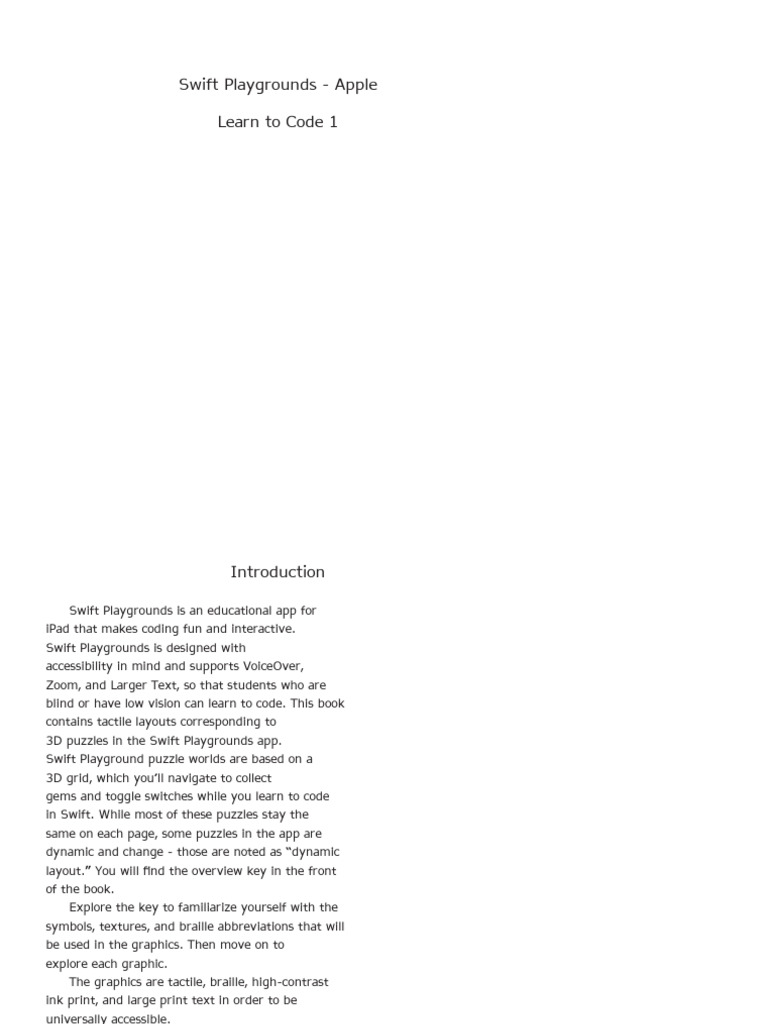 Swift Playgrounds: Learn to Code 1 | PDF