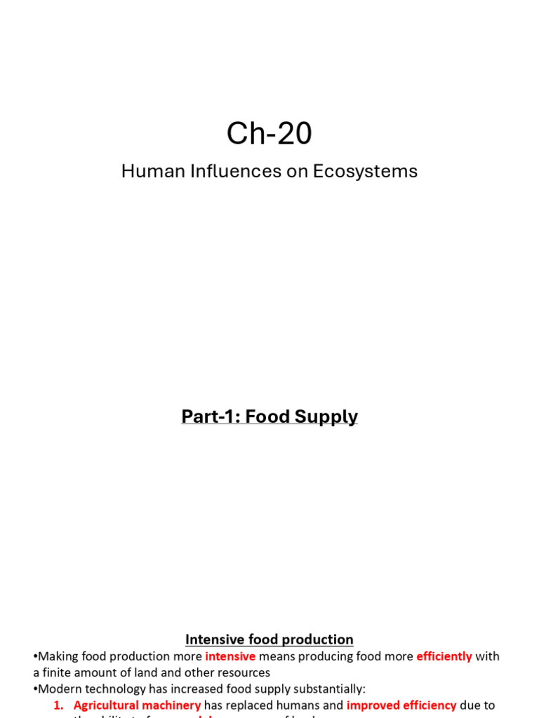 Human Impact on Ecosystems and Biodiversity | PDF | Agriculture ...