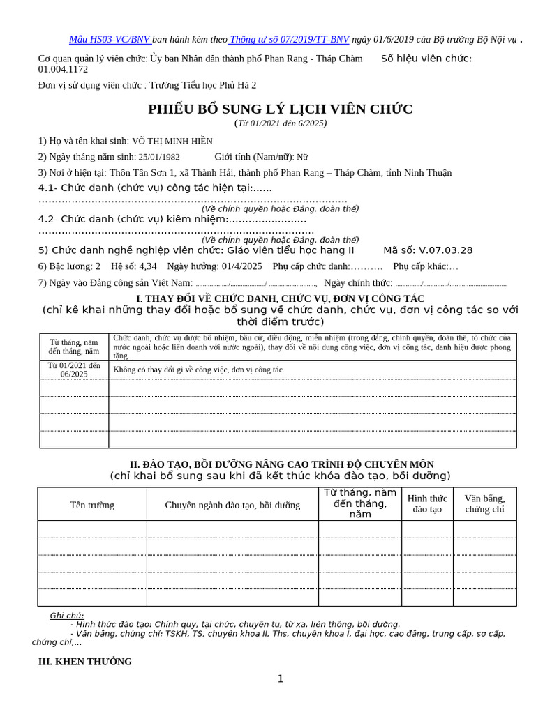 HS03 VC BNV | PDF