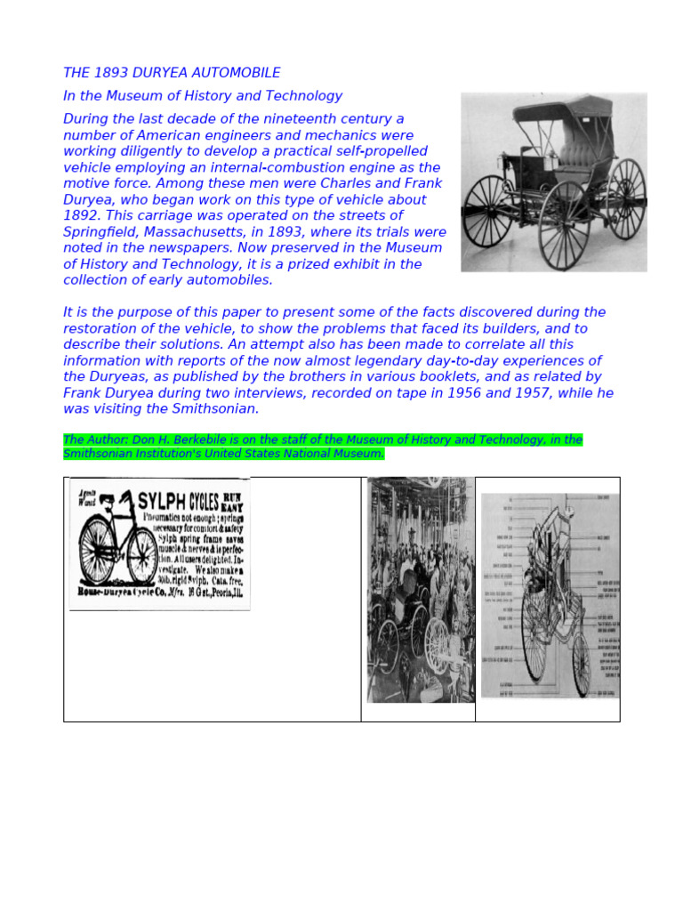 Early Automative Experience | PDF