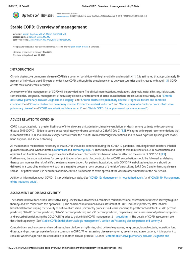 Stable COPD Management Overview | PDF | Chronic Obstructive Pulmonary ...