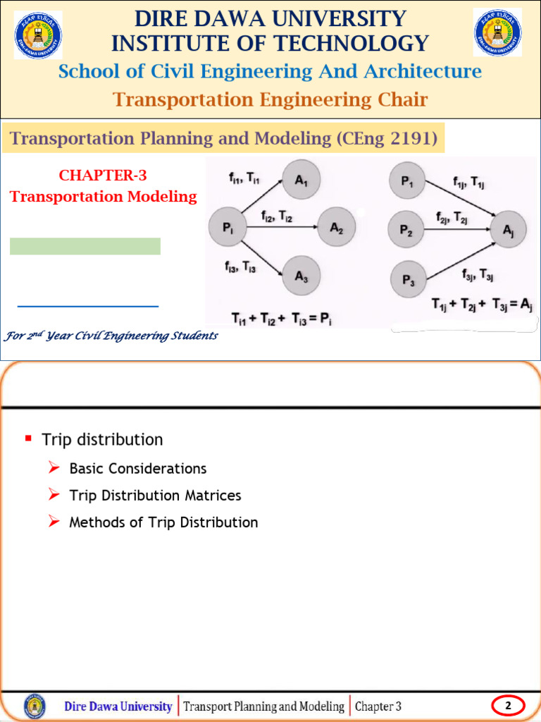 Trip Distribution in Transportation Modeling | PDF