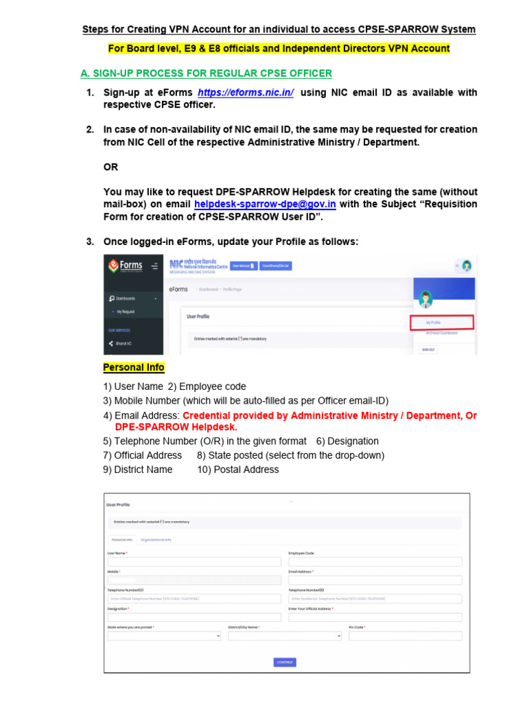 VPN Account Setup for CPSE-SPARROW Access | PDF | Computer Network ...