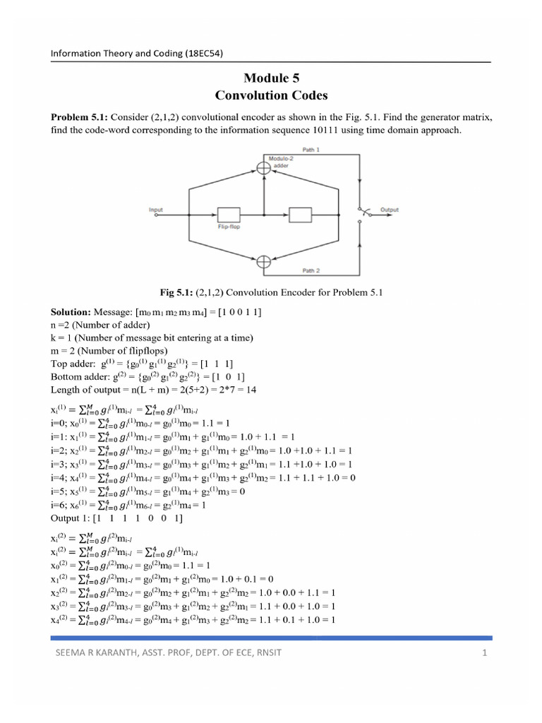 Recursive Systematic Convolutional Codes | PDF | Algorithms | Applied ...