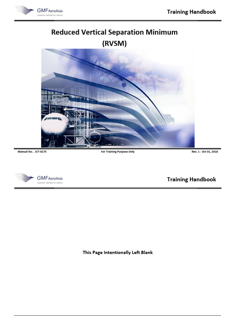 RVSM Training Handbook Overview | PDF | Aviation Safety | Aviation