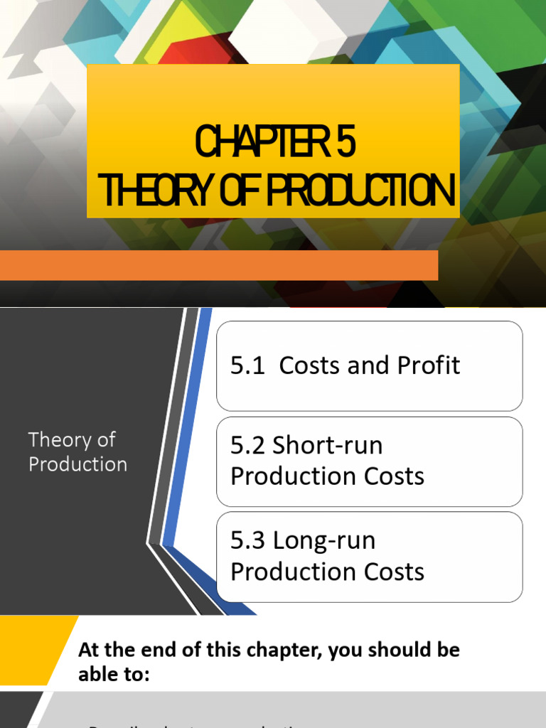 Production Theory: Costs & Returns | PDF | Long Run And Short Run ...