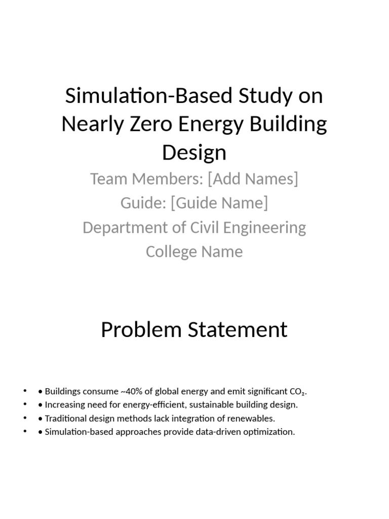 Nearly Zero Energy Building Simulation Study | PDF