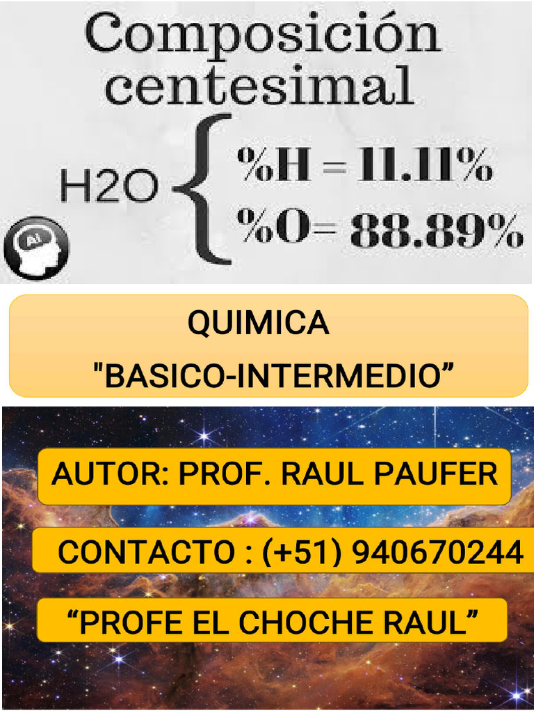 COMPOSICIÓN CENTÉSIMAL QUIMICA | PDF
