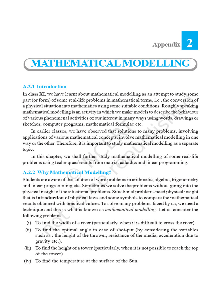 Lemh1a2 Merged | PDF | Mathematics | Mathematical Model