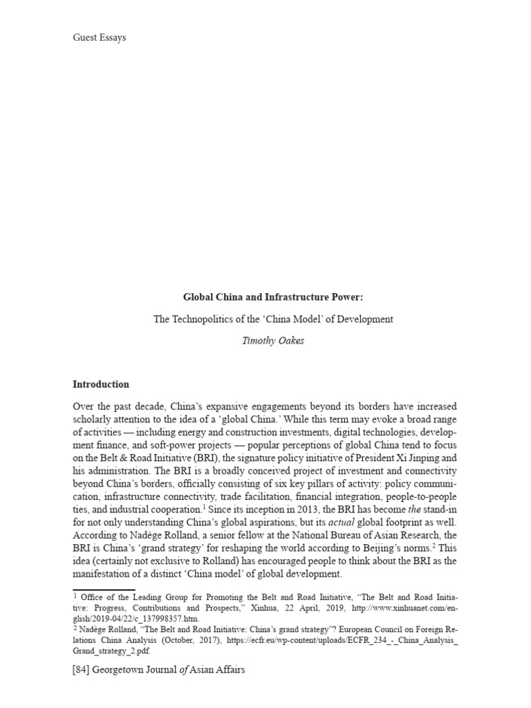 China’s Infrastructure Power and BRI Analysis | PDF | China | World ...