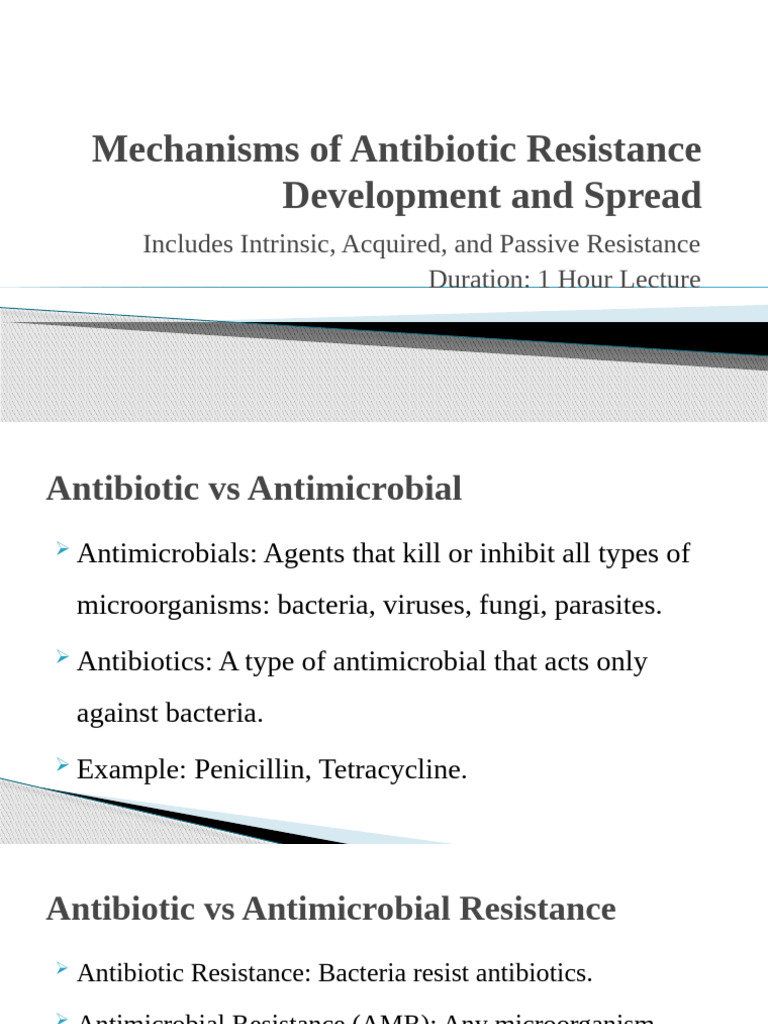 Antibiotic Resistance Mechanisms Explained | PDF | Antimicrobial ...