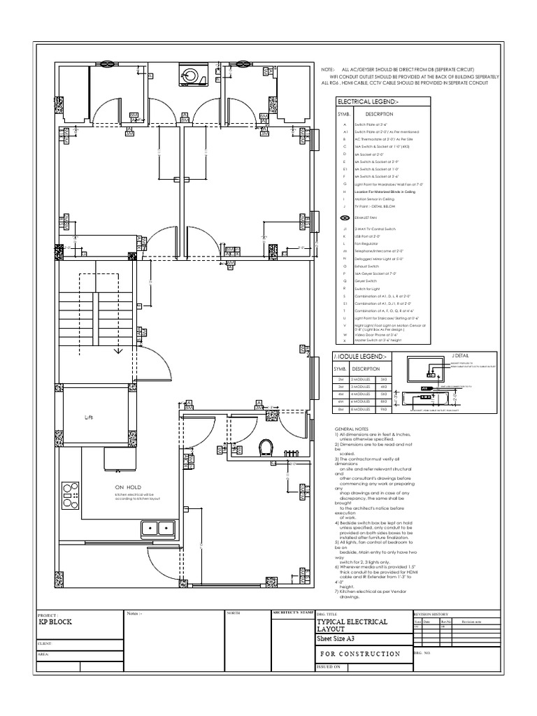 Electrical Layout Plan for KP Block | PDF | Electronics | Manufactured ...