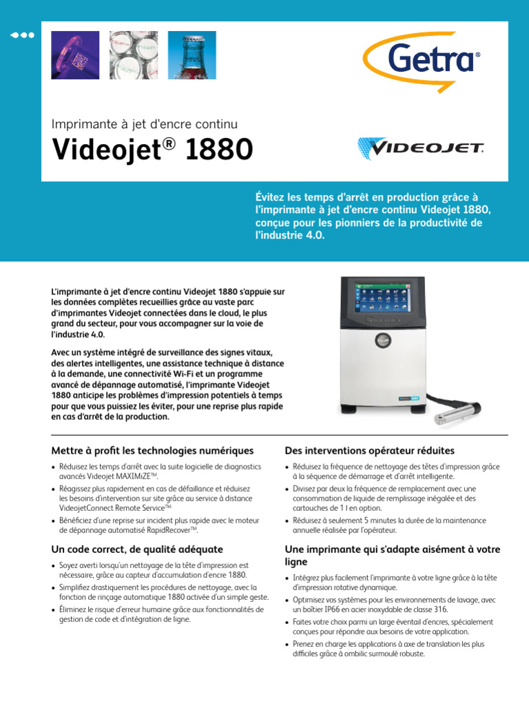 Imprimante Jet d'Encre Videojet 1880 | PDF | Imprimante (Informatique ...