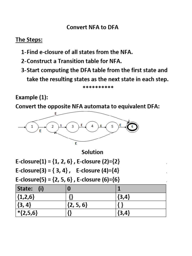 Convert NFA To DFA | PDF