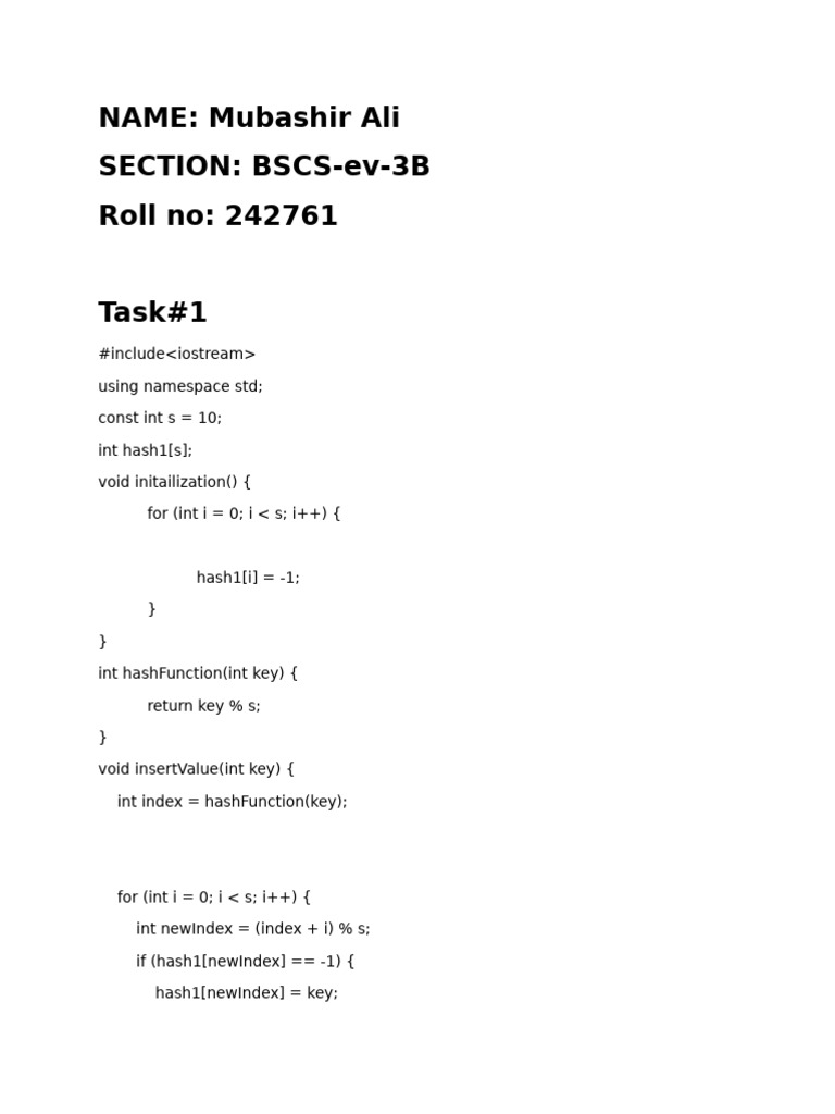 242740 Mubashir Ali | PDF | Namespace | Computer Programming