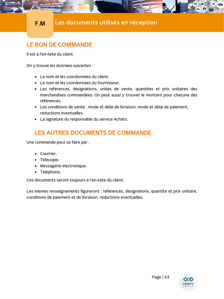 Documents essentiels pour la réception des commandes | PDF | Transport