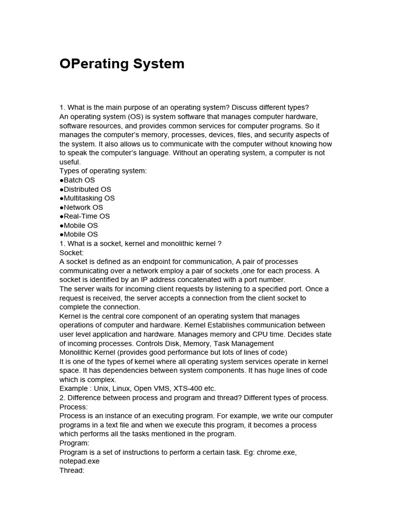 Understanding Operating Systems and Components | PDF | Computer Network ...