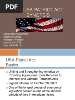 Stephanie - Patriot Act Synopsis