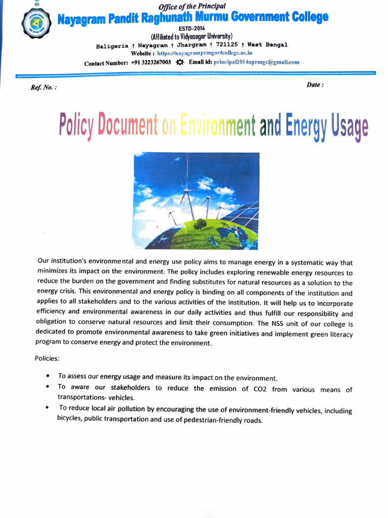 161451policy Document On Energy Usage | PDF | Energy Conservation ...