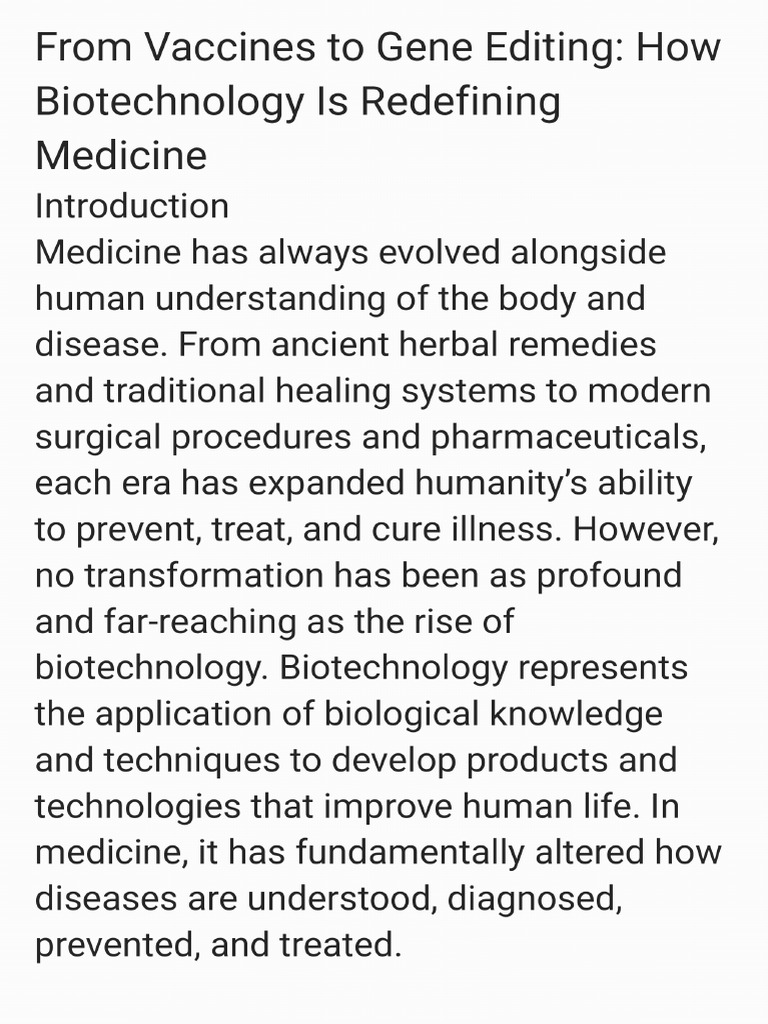 From Vaccines To Gene Editing | PDF