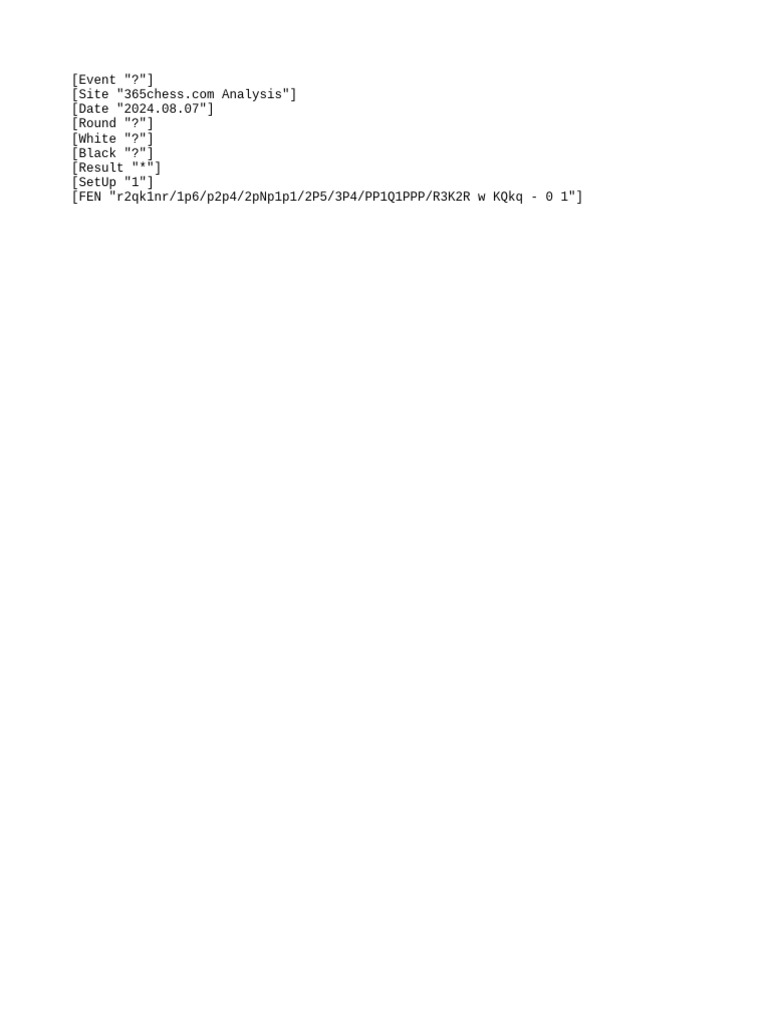 Game Analysis - PGN | PDF