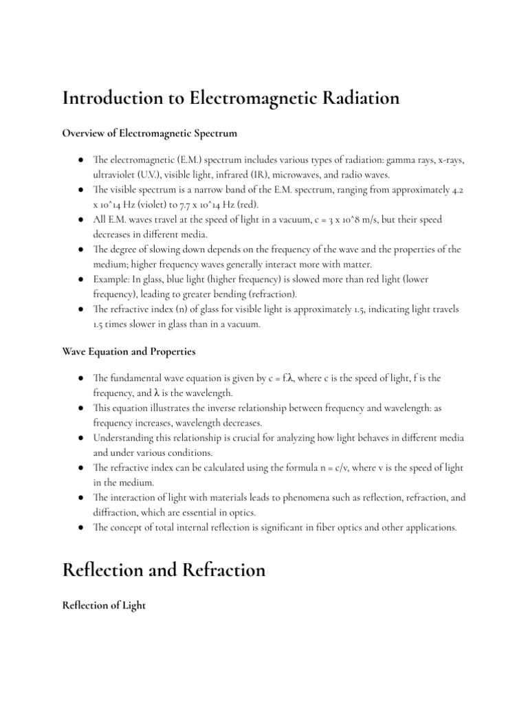 Understanding Electromagnetic Radiation | PDF | Reflection (Physics ...