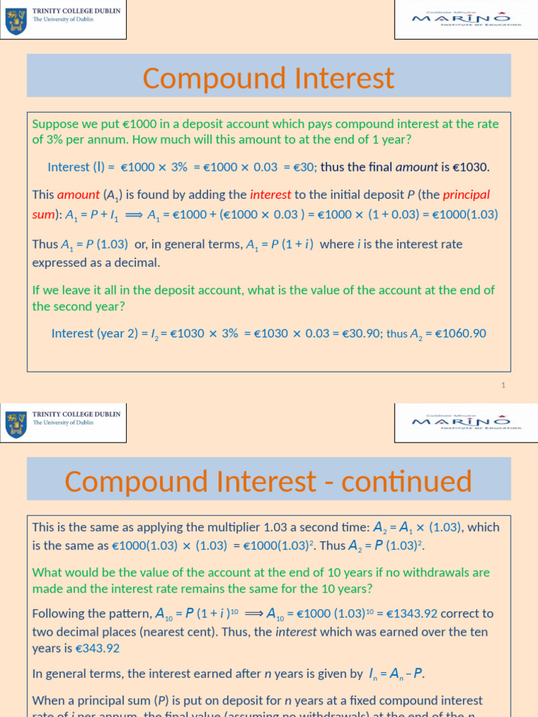 Compound Interest - Basic Calculations | PDF | Interest | Present Value