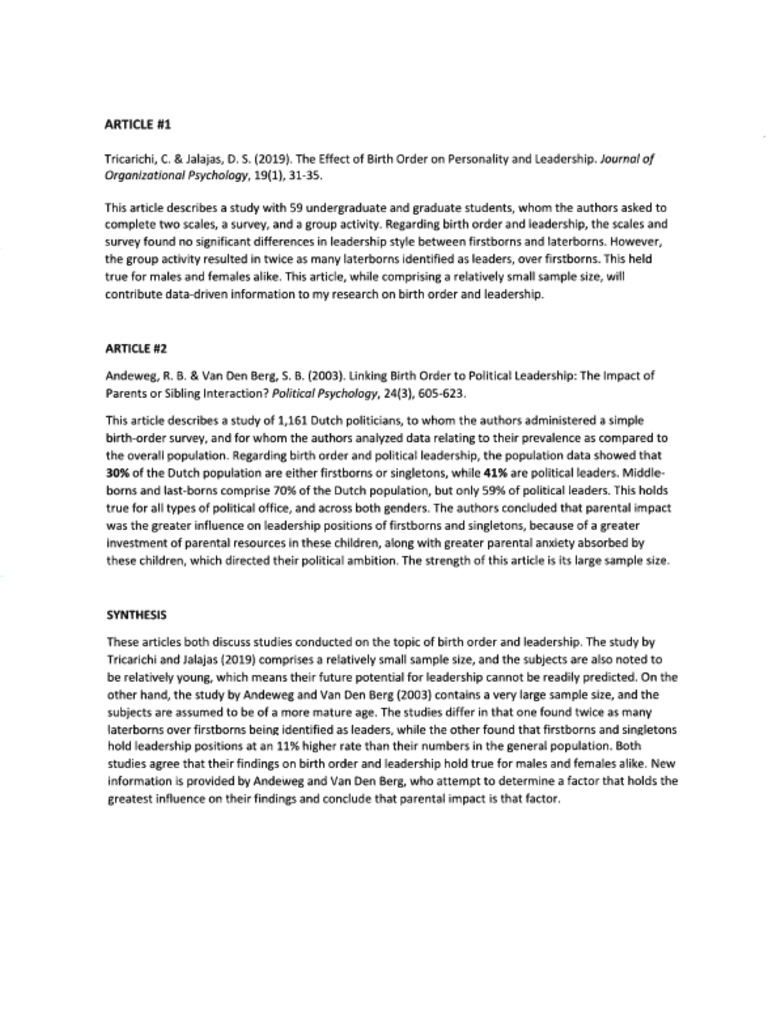 Synthesis Activity Packet | PDF