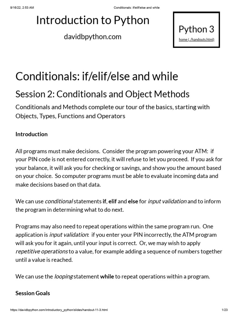 Python Conditionals and Loops Guide | PDF | Control Flow | Computer Program