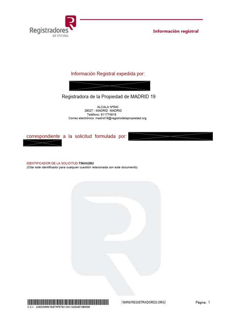 Nota Simple de Propiedad en Madrid | PDF | Archivo de computadora ...