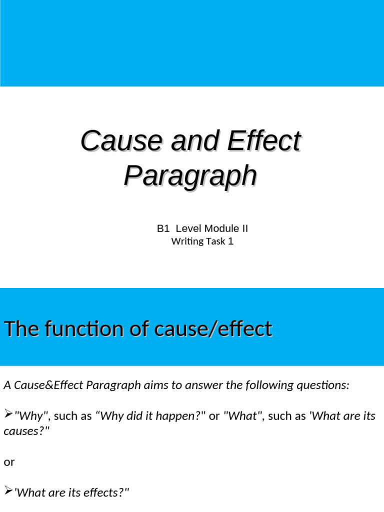 Cause and Effect Writing Guide | PDF | Psychology | Cognition