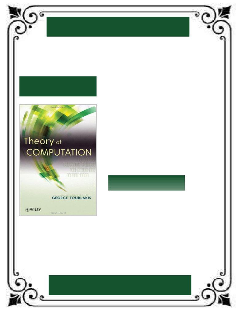 Theory of Computation 1st Edition George Tourlakis ebook portable ...