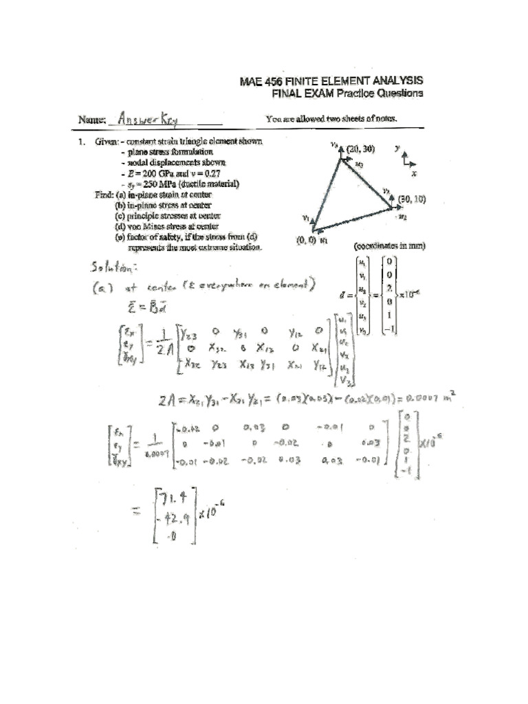 Exam Final Practice Answers | PDF