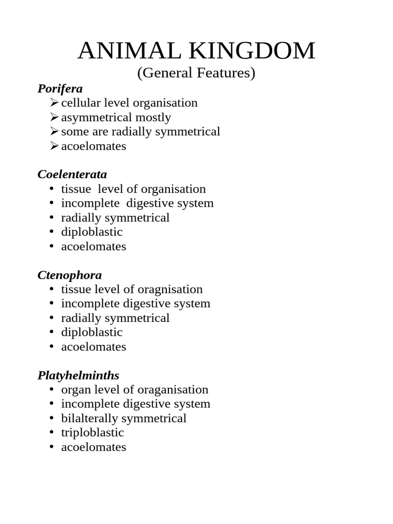 Overview of Animal Kingdom Phyla | PDF