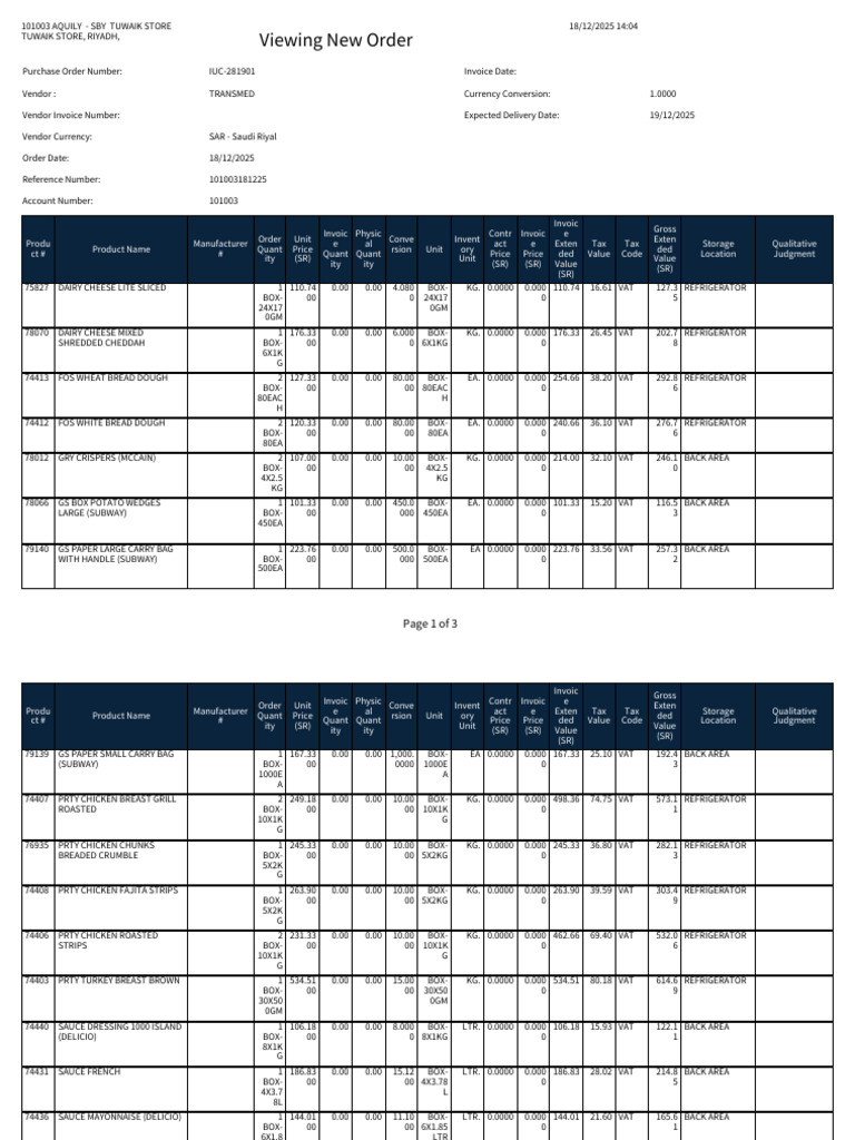 VendorOrderView - 2025-12-18T140415.631 | PDF | Foods | Cuisine