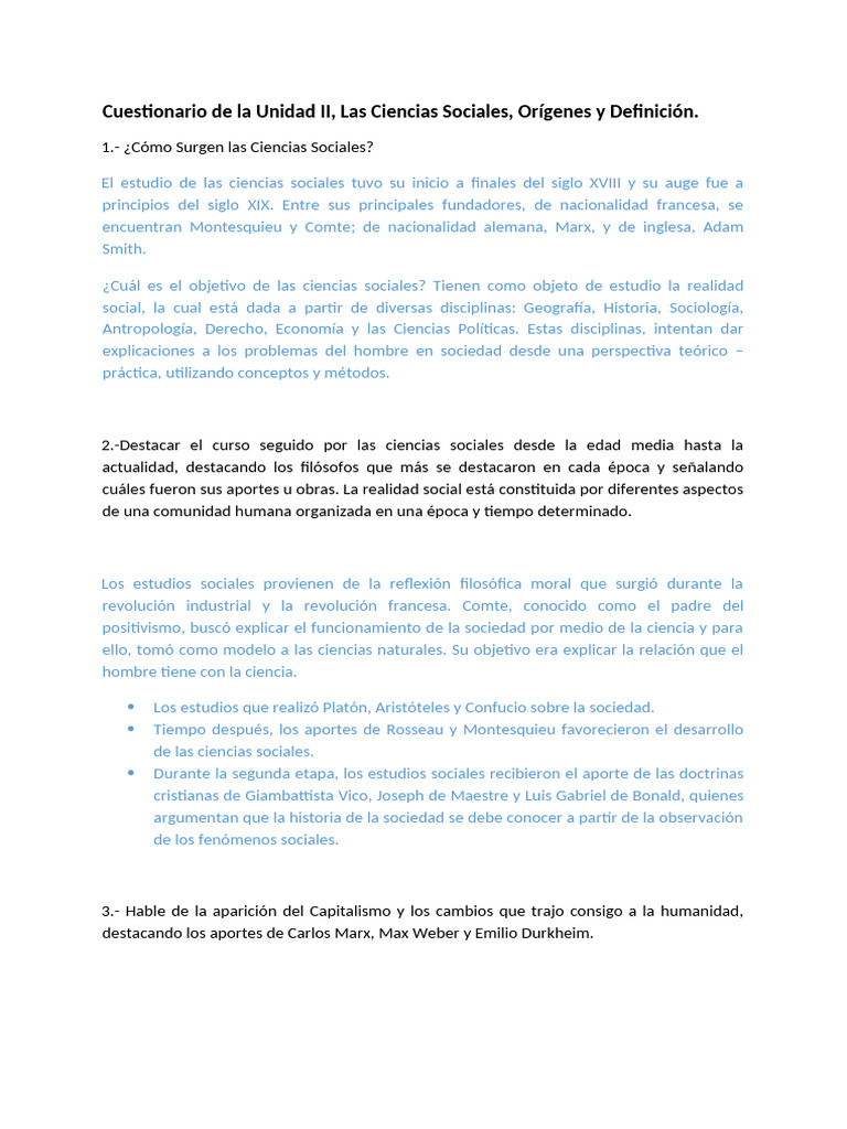 Orígenes y Evolución de las Ciencias Sociales | PDF | Educación en ...
