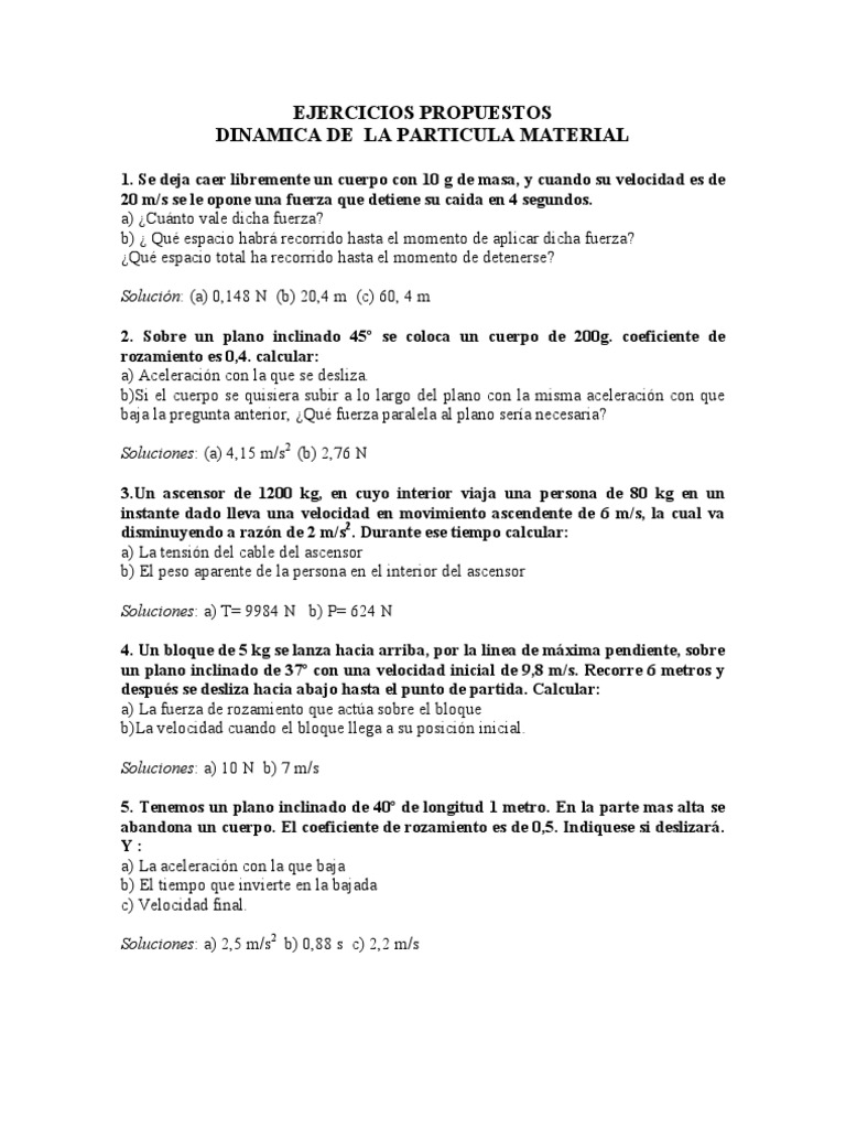 Dinámica de la Partícula Material | PDF | Fricción | Fuerza