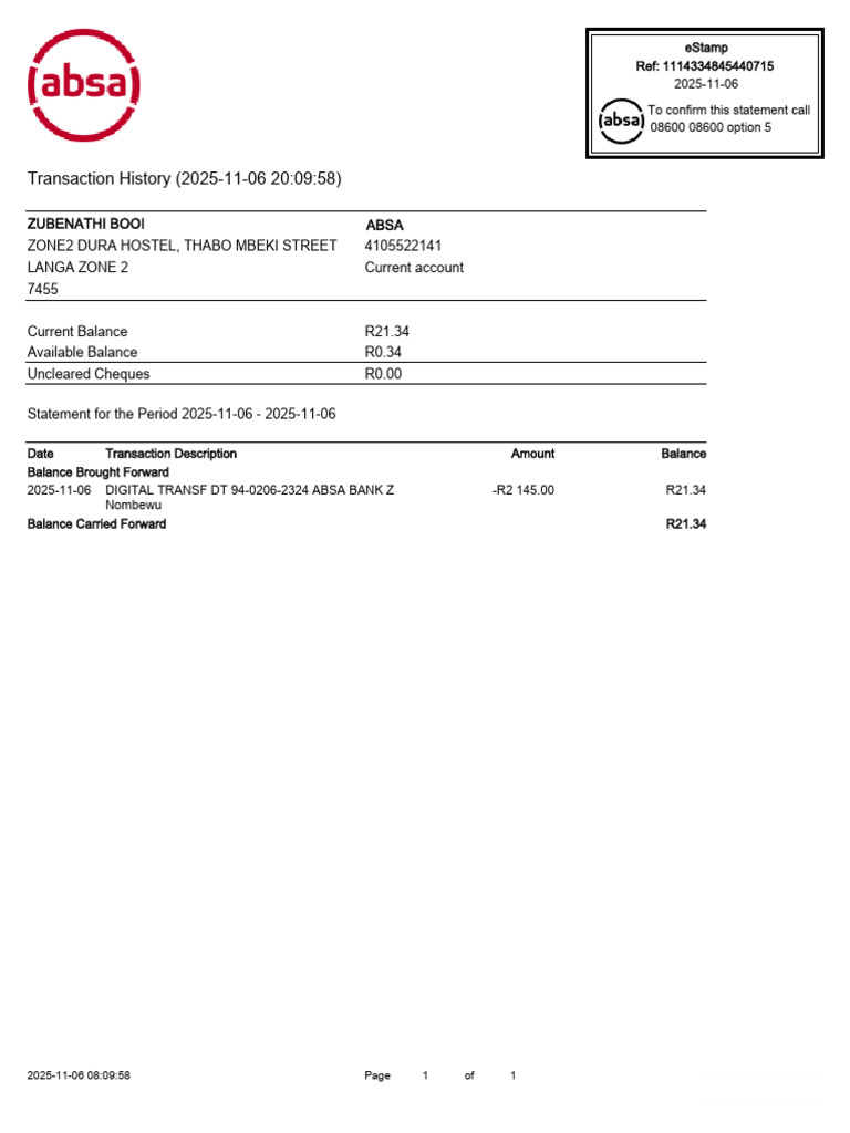 eStamp Transaction History Summary | PDF