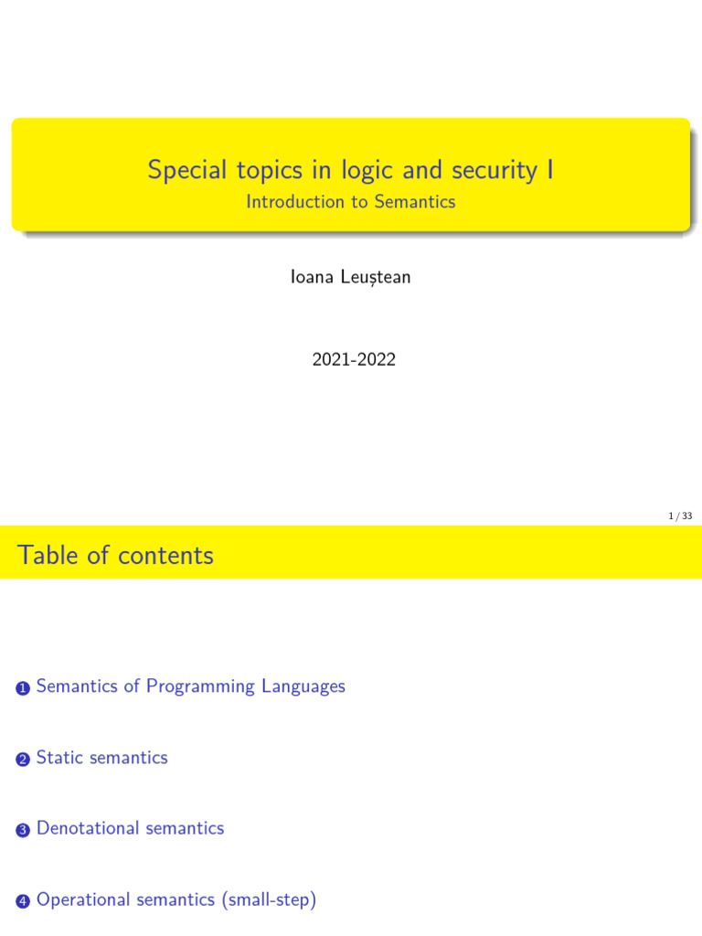 C03 Intro Semantics | PDF | Programming Language | Semantics