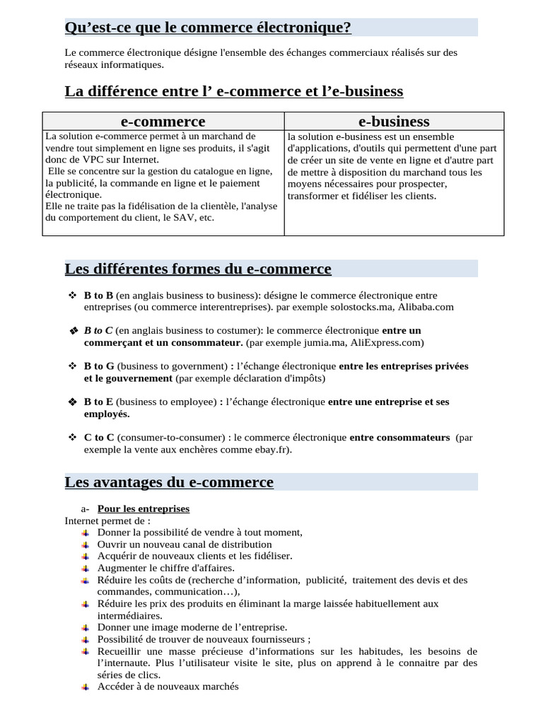 Guide complet du commerce électronique | PDF | Commerce électronique ...