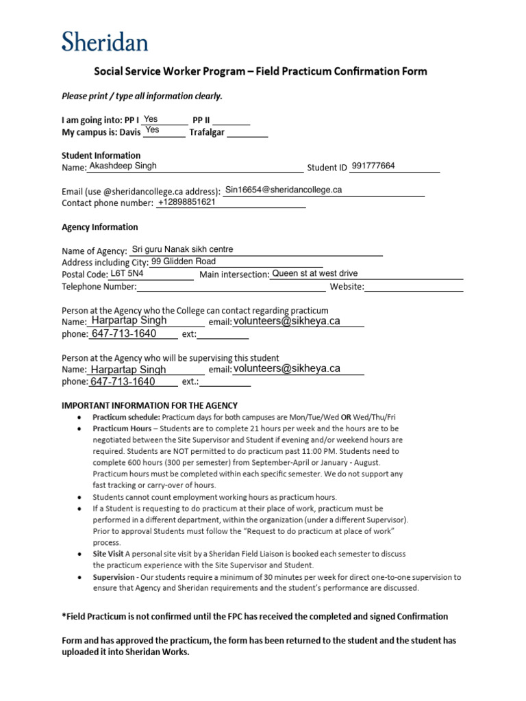 2 SSW Practicum Confirmation Form - April 2025 - Fillable - New June 10 ...