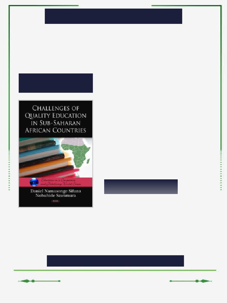 Challenges of Quality Education in Sub Saharan African Countries 1st ...
