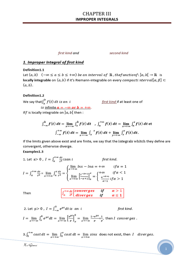 Understanding Improper Integrals | PDF | Integral | Calculus