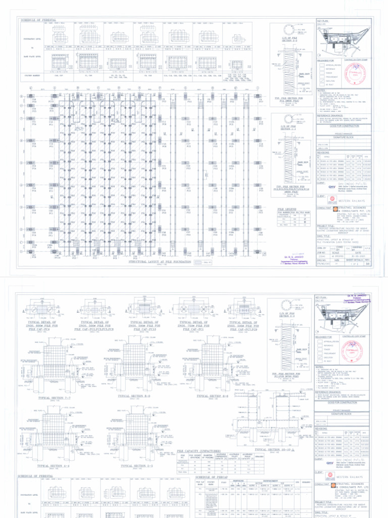 Structural Layout and Details of Pile Foundation (Loco Testing Shed) | PDF