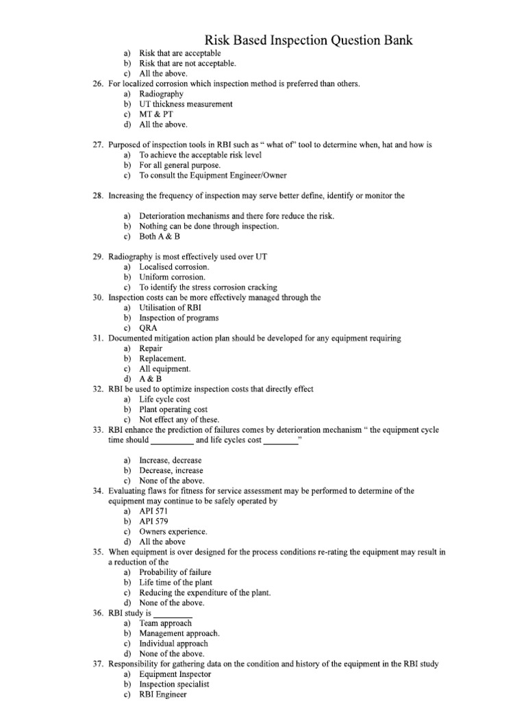 API-580 Test Sample 20 Tests Samples | PDF