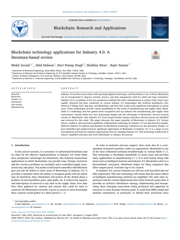 Blockchain Technology Applications for Industry 4.0_ a Literature-based ...