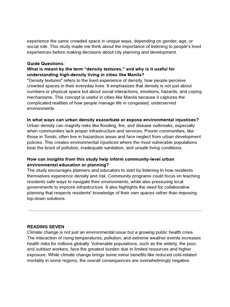 Urban Density and Climate Resilience Insights | PDF | Air Pollution ...